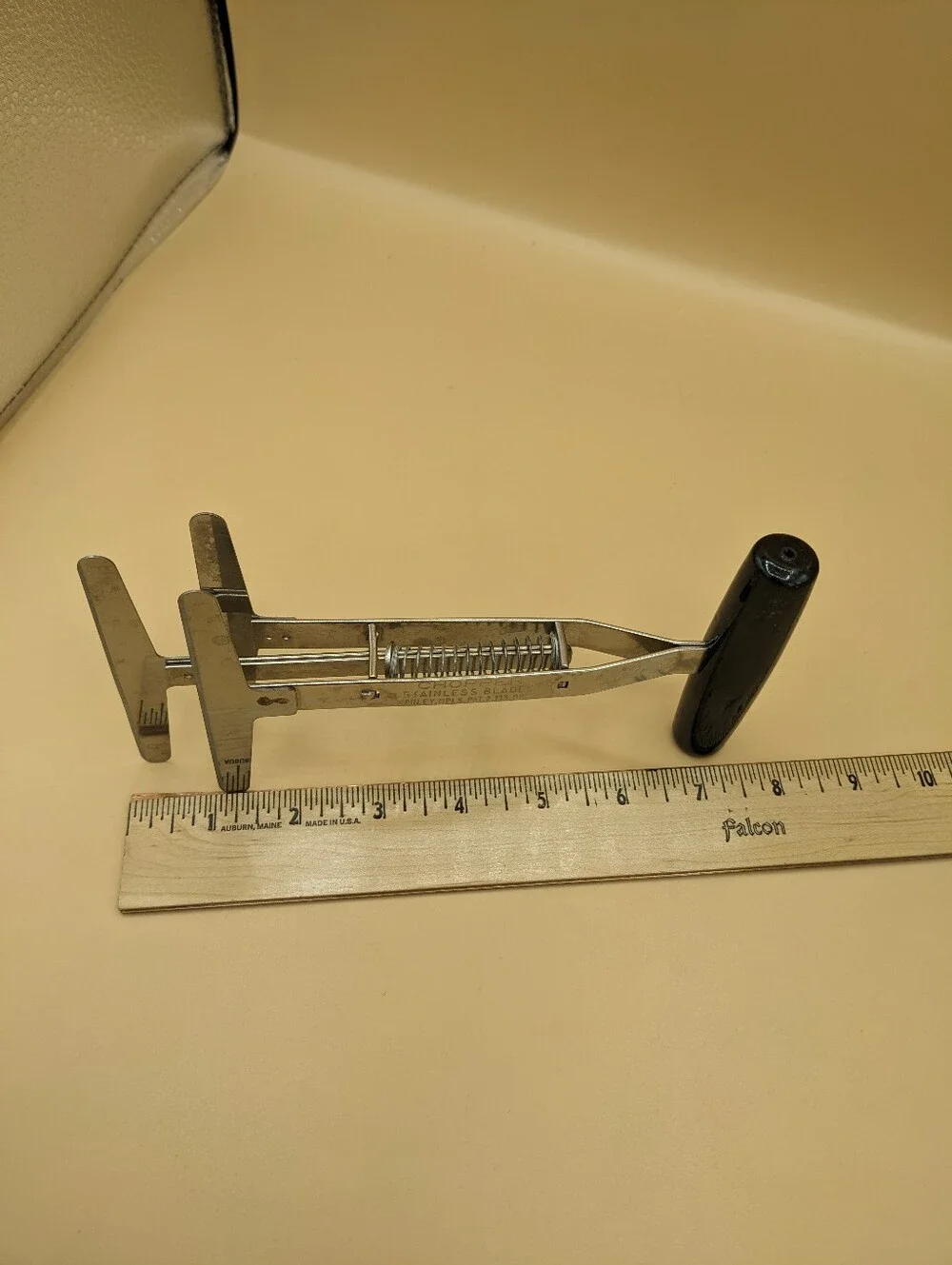 Vtg Foley Food Chopper Spring Loaded 3-Blade  Manual Stainless Black Handle USA